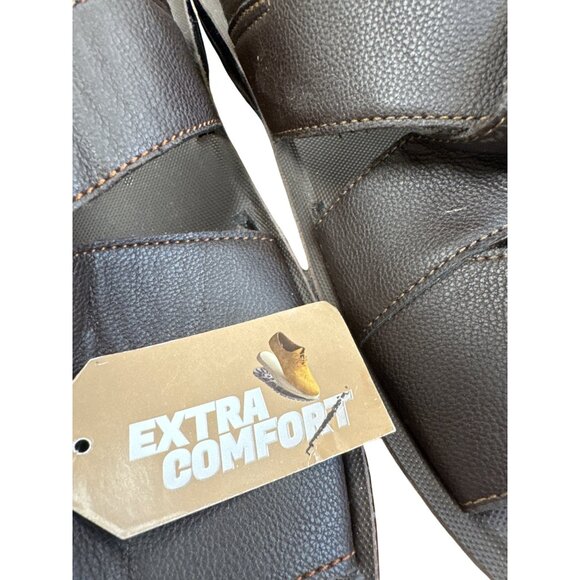 Ndure Mens Brown Leather Slip-On Sandals Size 10 SKU 8303 - Picture 9 of 12